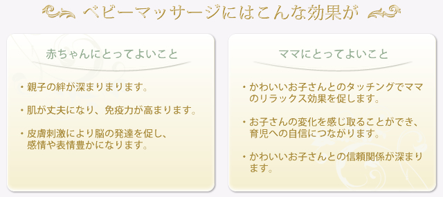 ベビーマッサージにはこんな効果が